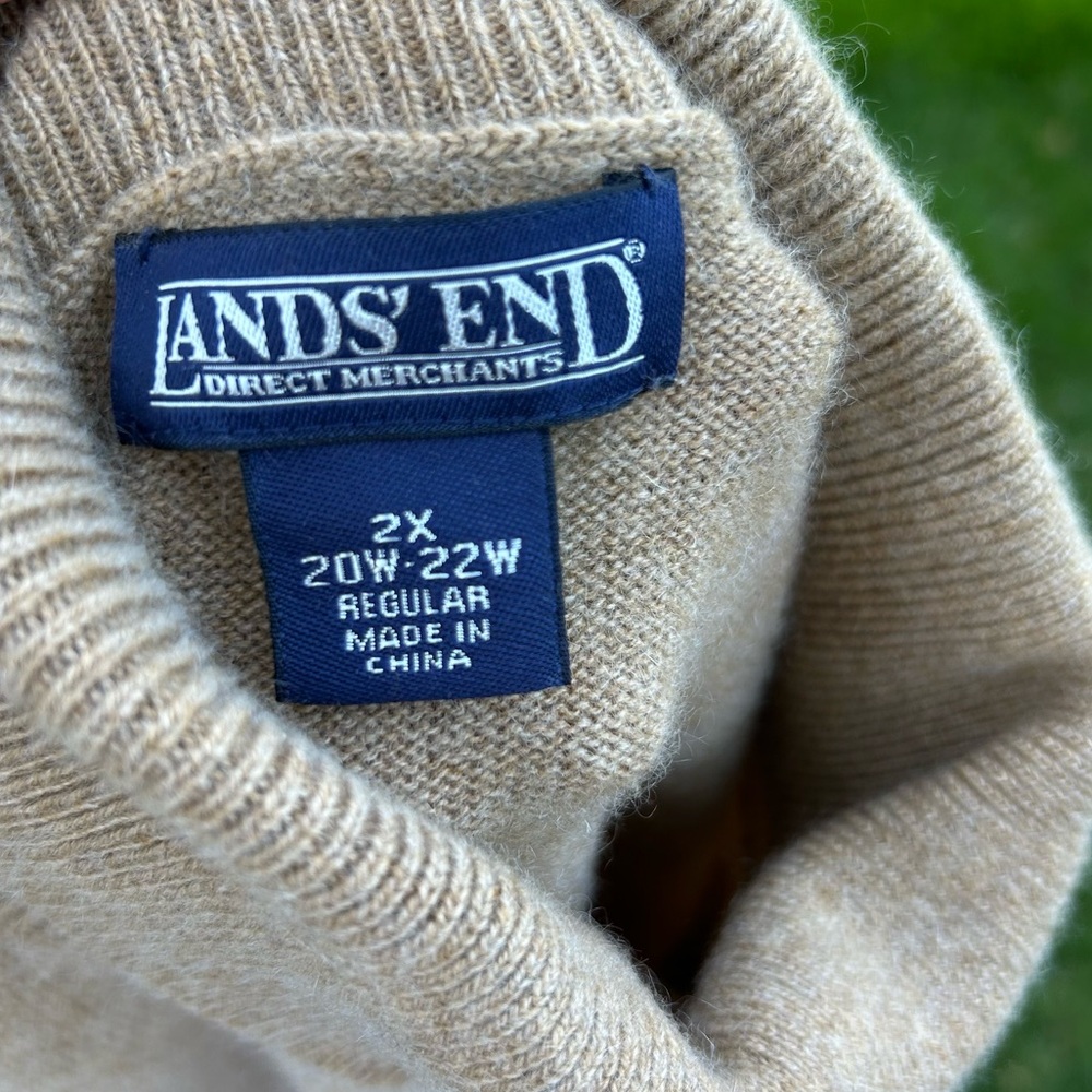 Lands’ End Cashmere Turtleneck Sweater in Camel Size 2X - Picture 8 of 8